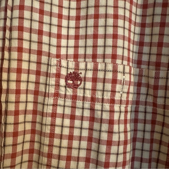 Timberland checkered button down long sleeve causal dress down shirt men L - Picture 7 of 8
